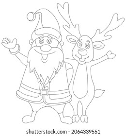 Christmas characters cute cartoon Santa. 