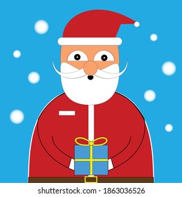 Christmas characters holding gift boxes Vector illustration.