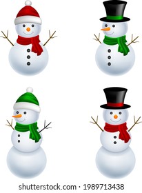 christmas characters. isolated snowman illustration