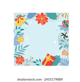 Christmas, Characters, Santa, Rudolph, Christmas Day, Snowman, Decoration, Tree, Cute, Gift, Icon, Illustration, Background, Winter, Card