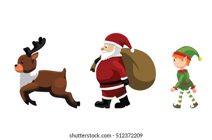 Christmas Characters Set Cartoon Vector Illustration 1