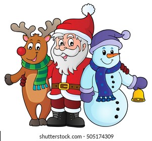 Christmas characters theme image 1 - eps10 vector illustration.