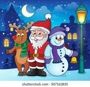 Christmas characters theme image 2 - eps10 vector illustration.