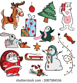 CHRISTMAS CHARACTORS SIMPLE VECTOR GRAPHIC COLLECTION