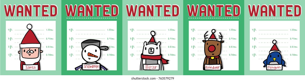 Christmas charater most wanted for christmas day , cute vector, party holiday theme, card, banner, website.