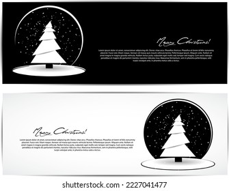 Christmas chard with Christmas tree and snowflakes