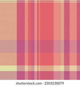 Christmas check seamless vector, overlay pattern background tartan. Nyc textile texture fabric plaid in red and pink colors palette.