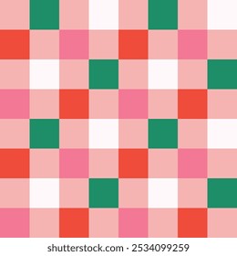 Christmas Checkered Pattern Checkered Background Pink Checkered