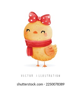 Christmas chicken, Christmas vector illustration