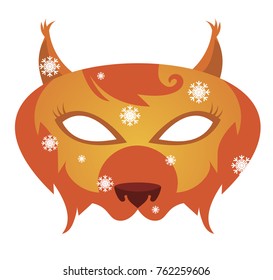 Christmas children's squirrel  mask vector illustration