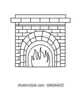 christmas chimney fire brick decoration outline