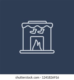 Christmas Chimney icon. Christmas Chimney linear design concept from Christmas collection. Simple element vector illustration on dark blue background.