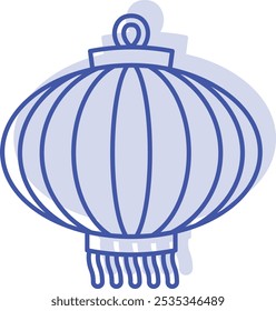 Christmas Chinese Lantern Icon Combining Festive Cheer and Cultural Symbolism, Perfect for Highlighting Holiday Celebrations, Decorations, and Multicultural Festivities