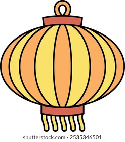 Christmas Chinese Lantern Icon Combining Festive Cheer and Cultural Symbolism, Perfect for Highlighting Holiday Celebrations, Decorations, and Multicultural Festivities