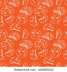 Christmas chocolate cookies seamless pattern in hand drawn style. Vector illustration. Perfect for print, cafe, restaurant, kitchen textile
