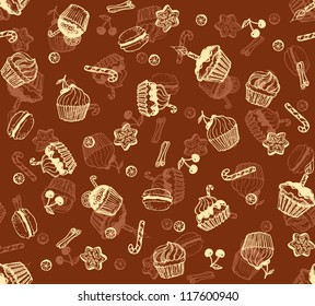 Christmas chocolate cupcakes pattern
