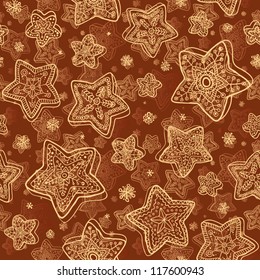 Christmas chocolate gingerbread seamless pattern