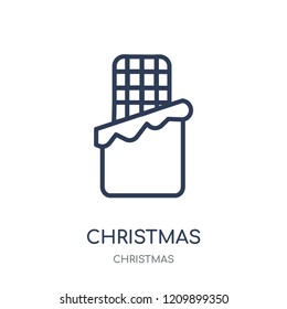 christmas chocolate icon. christmas chocolate linear symbol design from Christmas collection. Simple outline element vector illustration on white background.