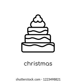 christmas chocolate icon. Trendy modern flat linear vector christmas chocolate icon on white background from thin line Christmas collection, outline vector illustration
