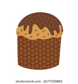 Navidades chocolate panettone Vector estilo plano.