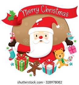 Christmas Circle Banner And Decoration, Merry, Xmas, Happy New Year, Objects, Animals, Festive, Celebrations