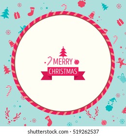 Christmas With Circle Frame Background.