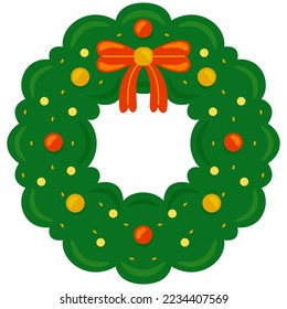 christmas circle tree in vector illustration