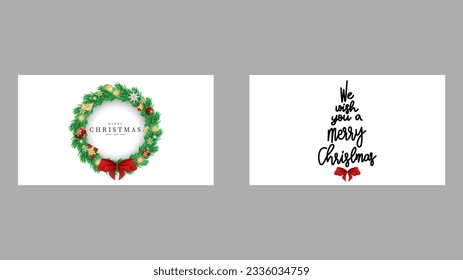 Christmas circle wreath and text Christmas tree , Element in Christmas holiday , illustration Vector EPS 10 