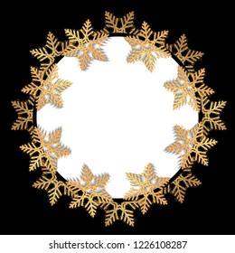 Christmas circular banner with snowflakes