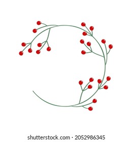 CHRISTMAS CIRCULAR FRAME, BERRY GARLAND