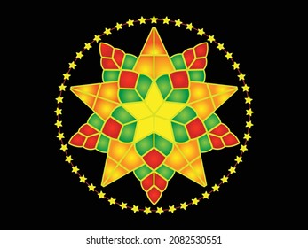 Estrella de luz circular de Navidad