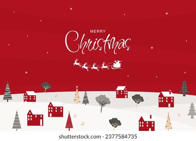 Christmas cityscape vector illustration background