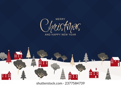 Christmas cityscape vector illustration background