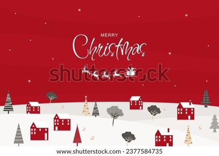 Christmas cityscape vector illustration background
