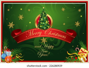 Christmas classic background  for greeting cards, banners, presentations, decorations. 