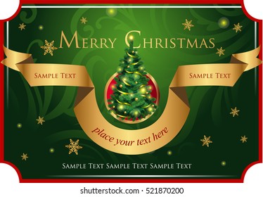 Christmas classic background for greeting cards, banners, presentations, decorations.  