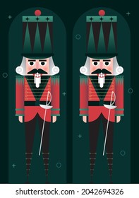 Christmas classic nutcracker illustration, vector