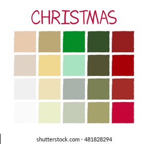 Christmas Classic Tone Colors. Palette Scheme Vintage Colors. without Code. Vector Illustration