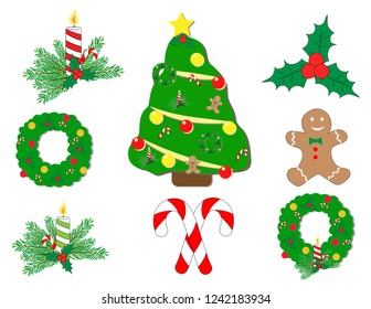 Christmas Clip art for decoration or sticker. 