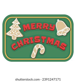 Christmas clipart with christmas cookies in the shape of fir bells and candy canes