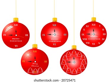 christmas clock balls