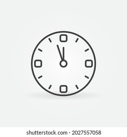 Icono azul del reloj de Navidad - Cinco minutos antes del signo del concepto del vector de Año Nuevo