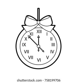 christmas clock frame bow ribbon decoration