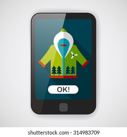 Christmas clothes flat icon with long shadow,eps10