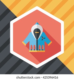 Christmas clothes flat icon with long shadow,eps10