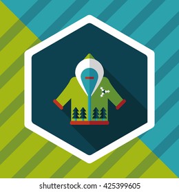Christmas clothes flat icon with long shadow,eps10