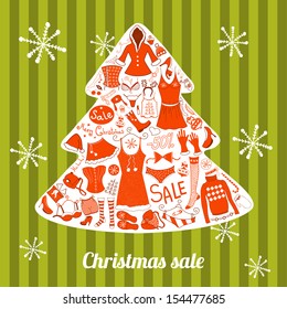 Christmas clothes set, vector illustration