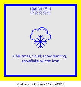 Christmas, cloud  line icon