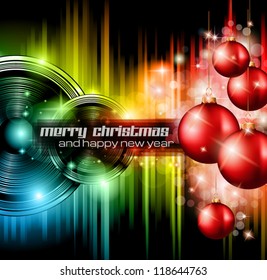 Christmas Club Party Background - Ideal for holiday discotheque event or party invitation poster.
