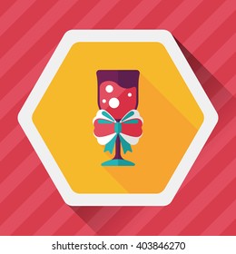 Christmas cocktail flat icon with long shadow,eps10